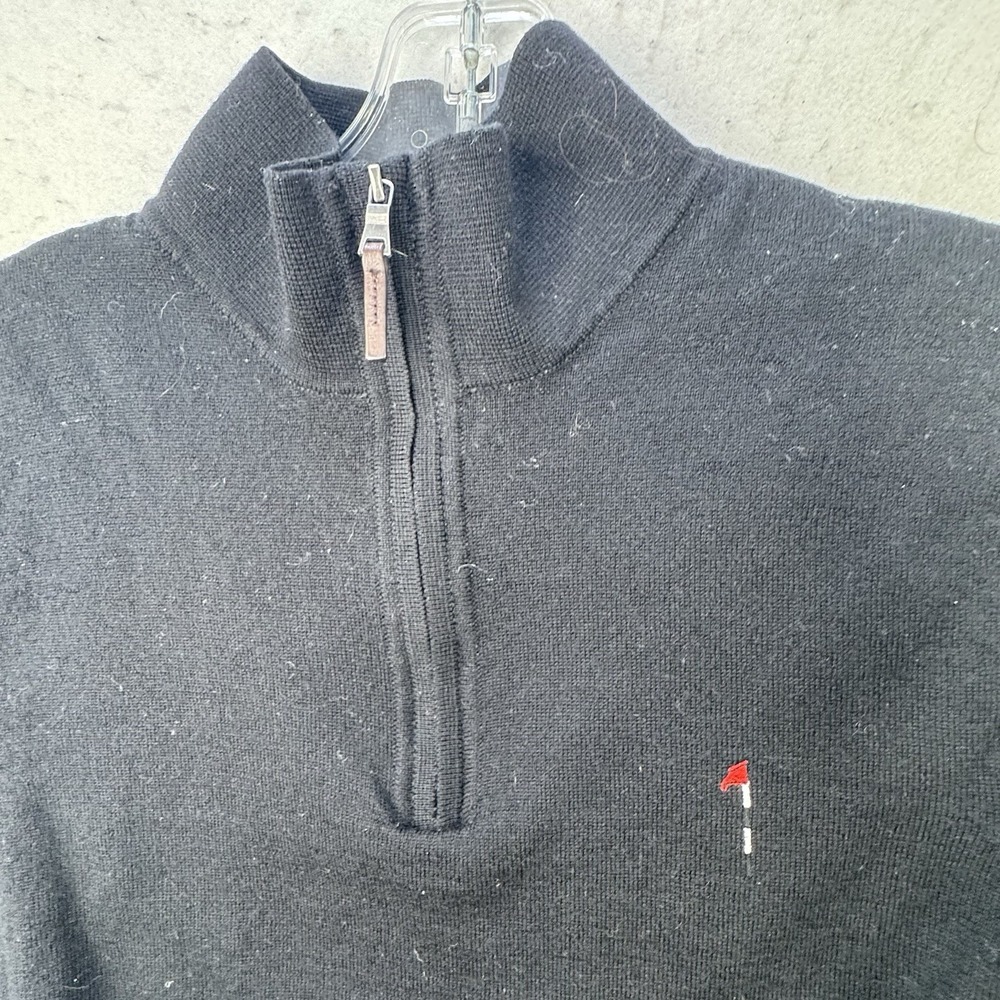 Fairway & Greene Black Baruffa Merino Lined Men's Golf Zip Vest Size Medium - Picture 9 of 11